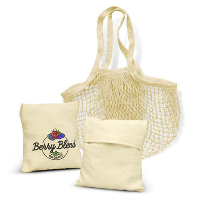 Cotton Mesh Foldaway Tote Bags