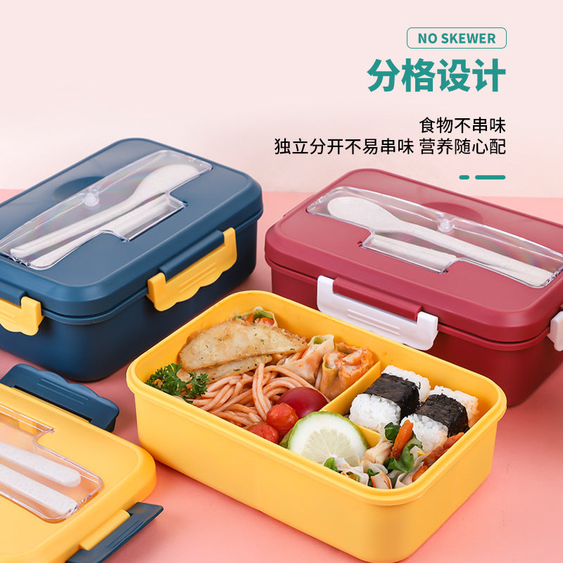 Japanese-Style Compartmented Lunch Box With Spoon