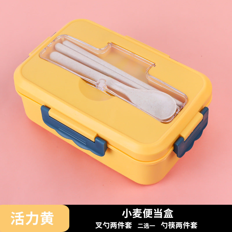 Japanese-Style Compartmented Lunch Box With Spoon