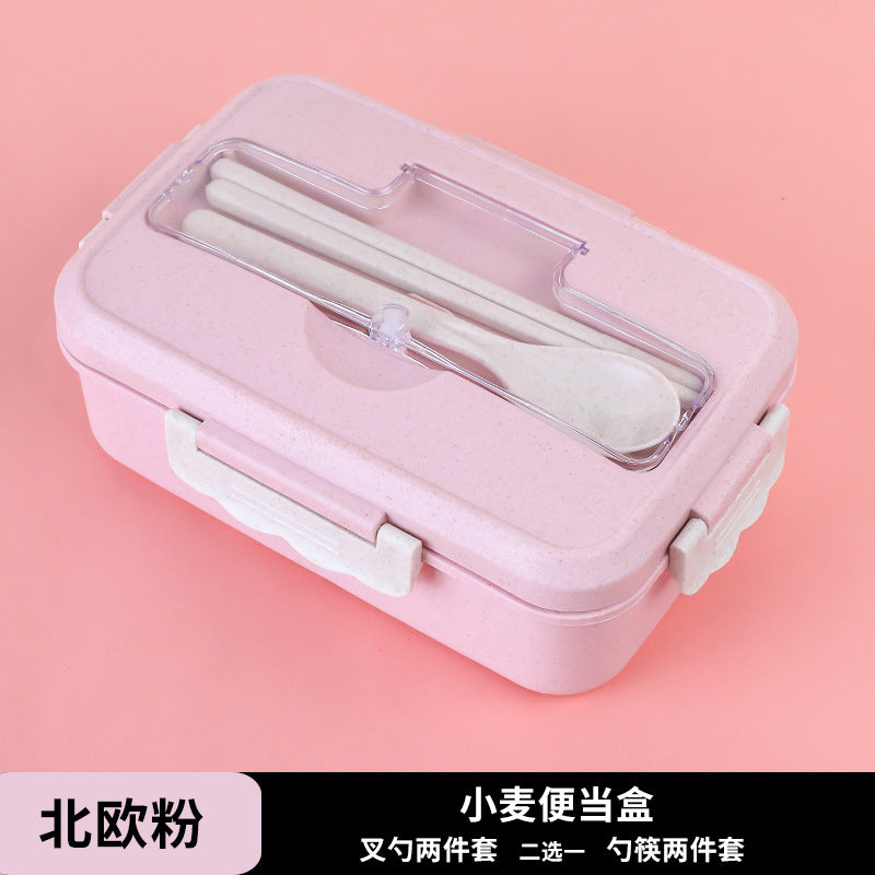 Japanese-Style Compartmented Lunch Box With Spoon