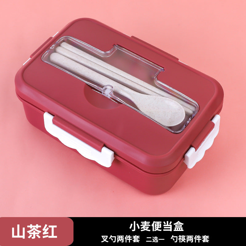 Japanese-Style Compartmented Lunch Box With Spoon