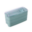 Wheat Straw Three Layer Bento Style Lunch Box With Cutleries