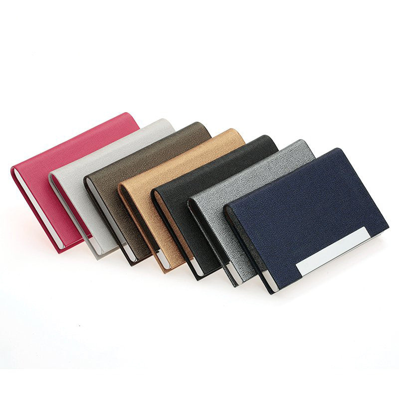 Business Name Card Case Luxury Pu Leather & Stainless Steel Multi Card Case