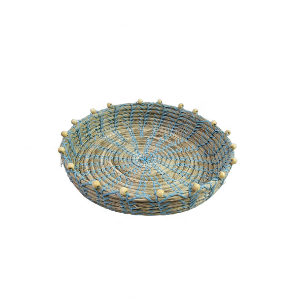 Natural Color Round Serving Tray Seagrass Storage Tray High Quality