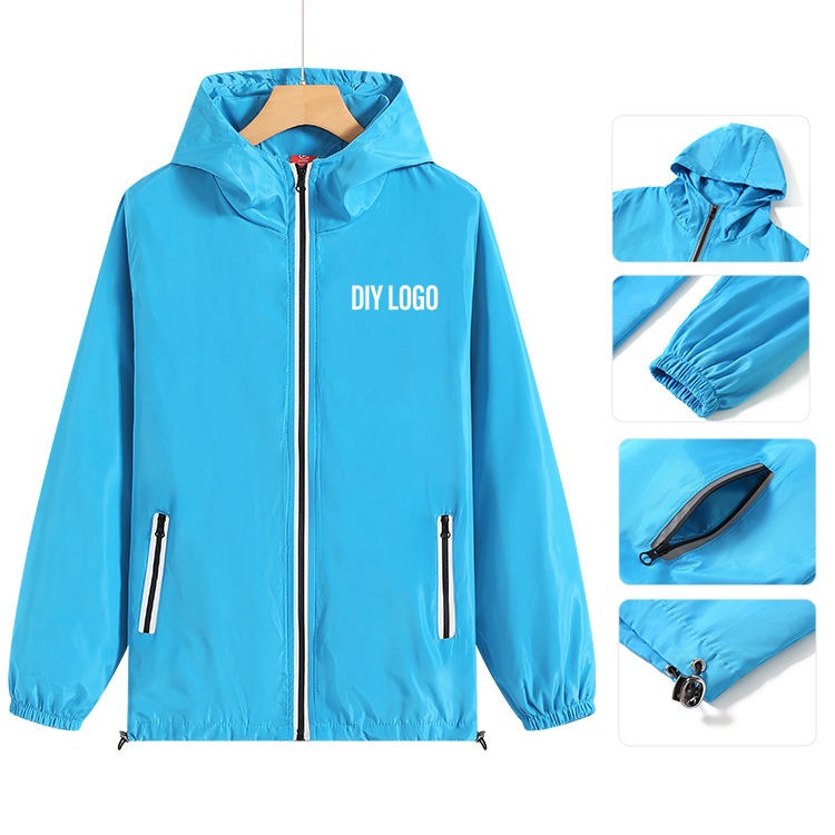 Windbreaker Hoodie Jacket Coat With Zipper