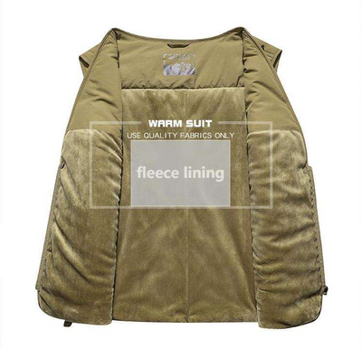 Work Utility Windproof Fleece Winter Outdoor Fishing Men'S Vest Waistcoat