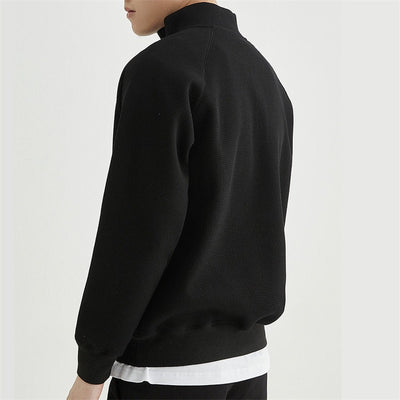 Waffle Hoodie Half Zip Sweatshirt Knit Pullover