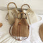 Handwoven Bucket Bag Drawstring Shoulder Bag Tote Handbag Purse With Bamboo Handle