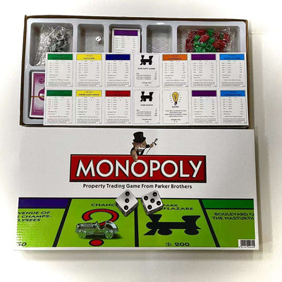 Monopoly Board Game With Plastic Miniature Token