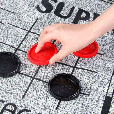 3 In 1 Giant Checkers Game Set Tic Tac Toe