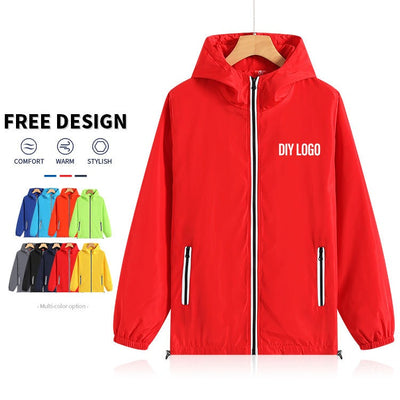 Windbreaker Hoodie Jacket Coat With Zipper