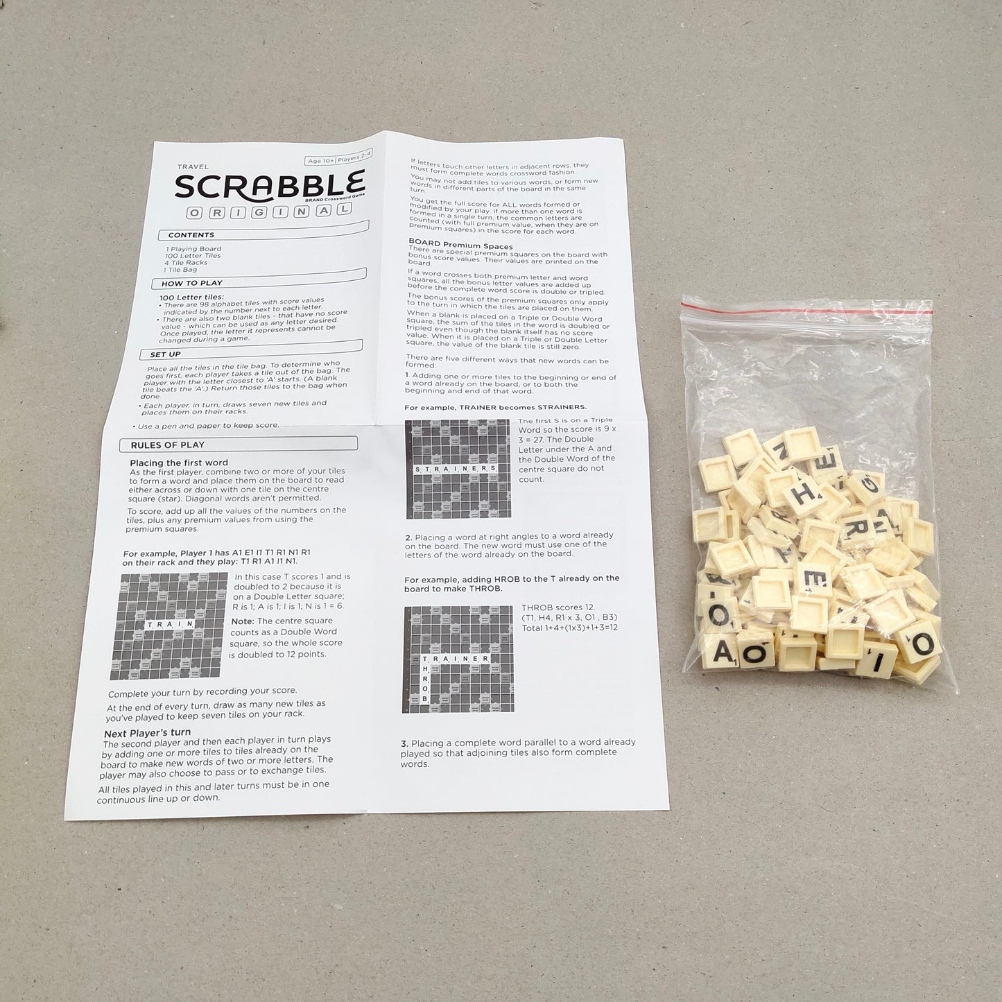 Plastic Scrabbles Tiles Board Game