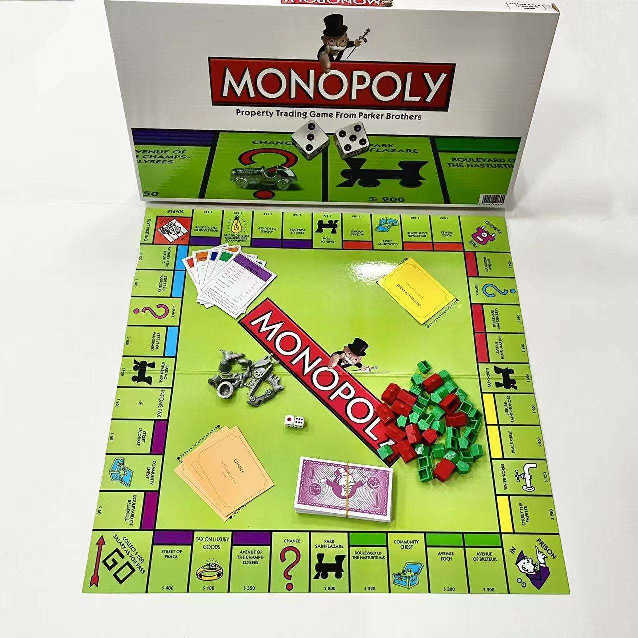 Monopoly Board Game With Plastic Miniature Token