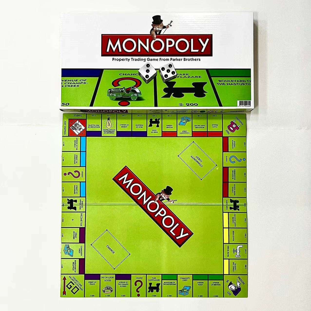 Monopoly Board Game With Plastic Miniature Token