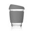 Silica Gel Glass Coffee Cup With Silica Strap Gripping Slanted Cap