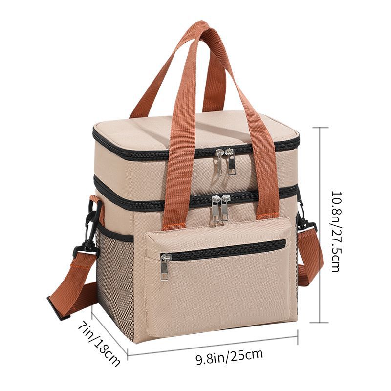 Brown Strap Bag Pack Lunch Bag