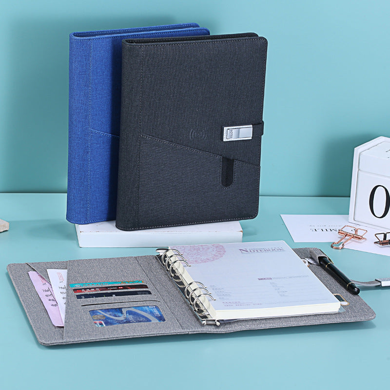 Multi-Compartment Notebook With Chargeble Port