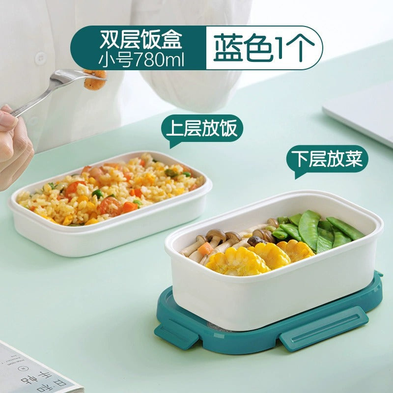 Dual Coloured Pp Cap With 2 Divider Lunch Box