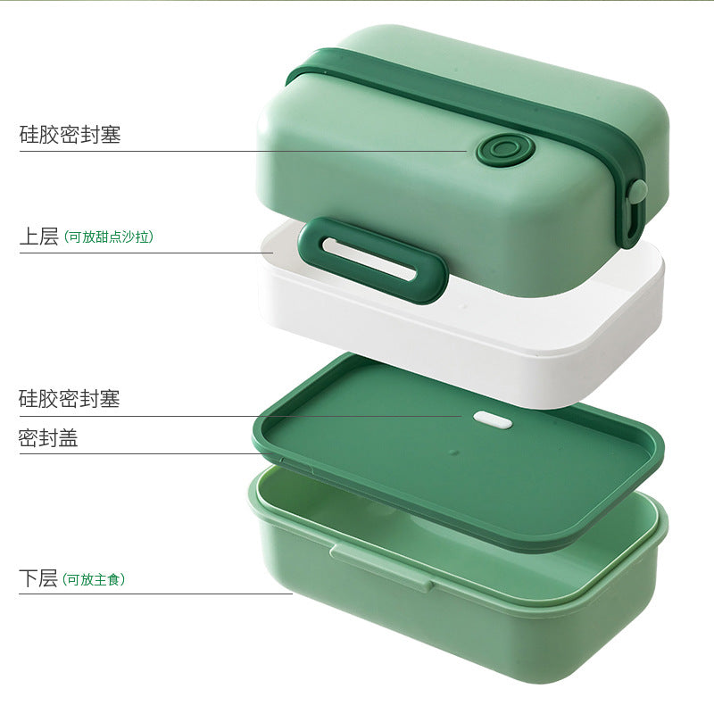 Minimalist Air-Tight Lunch Box With Cutlery And Stainless Steel Inner Compartment