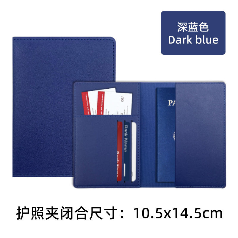 Multi-Compartment Pu Leather Passport Holder