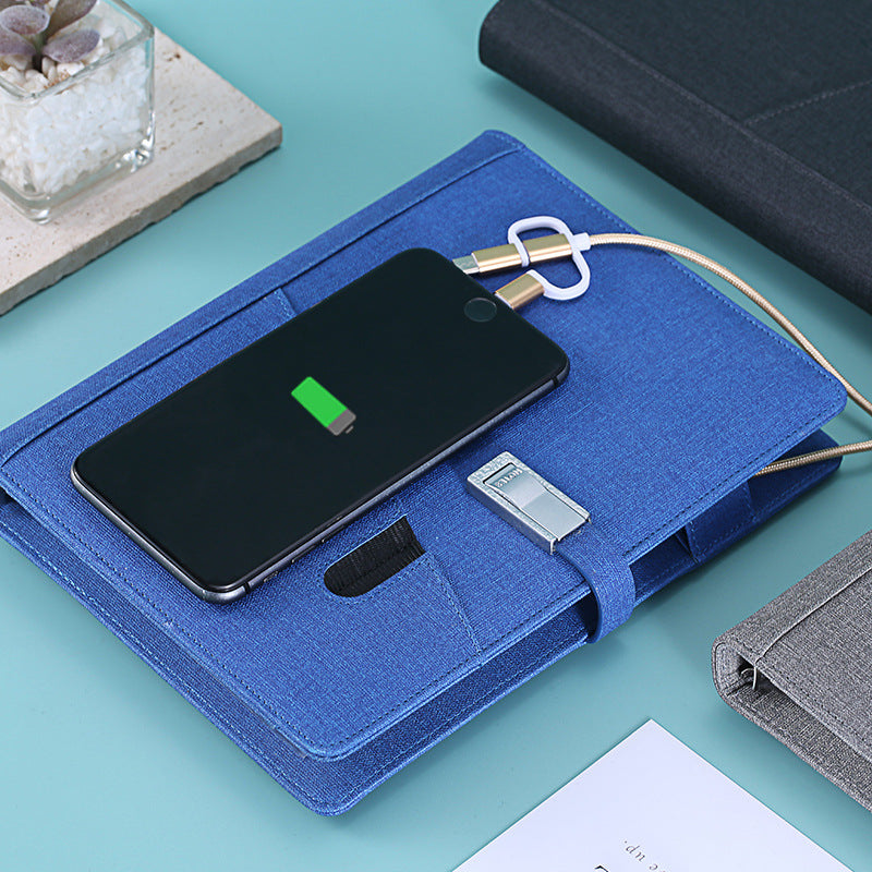 Multi-Compartment Notebook With Chargeble Port