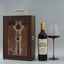 Wooden Single Leather Premium Wine Gift Box With Gold Coated Handle