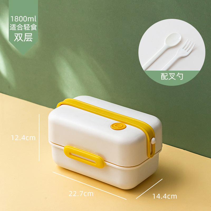 Minimalist Air-Tight Lunch Box With Cutlery And Stainless Steel Inner Compartment