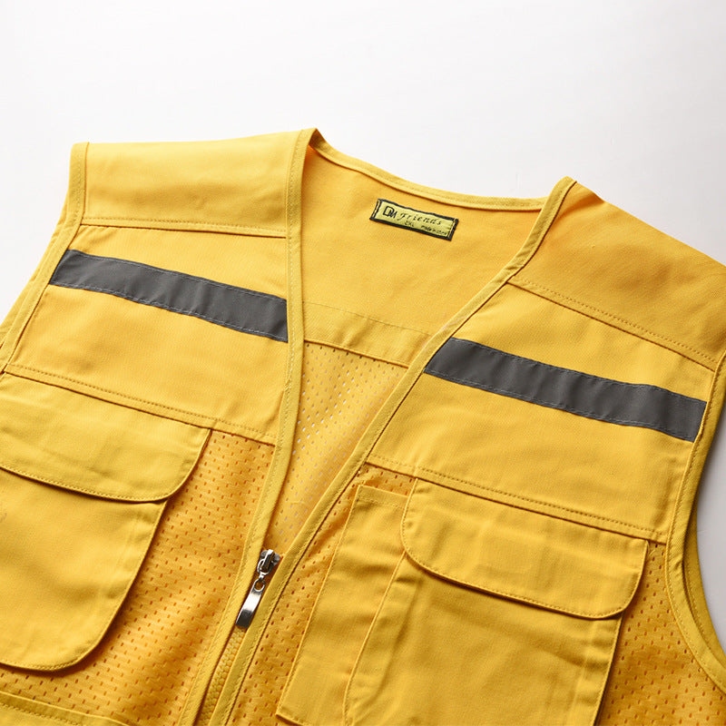 Multi Compartment Reflective Strip Vest