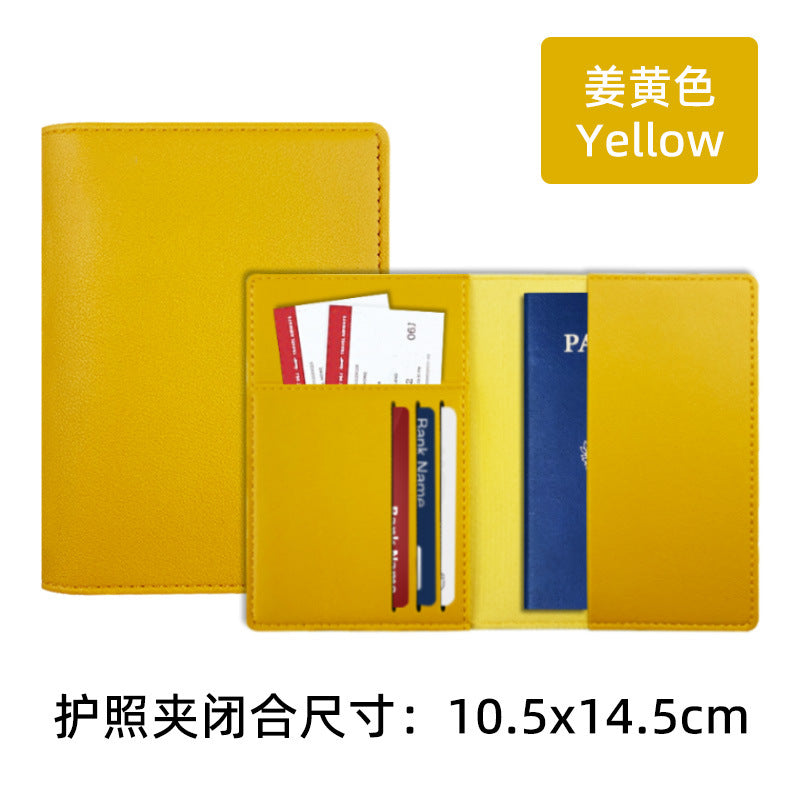 Multi-Compartment Pu Leather Passport Holder