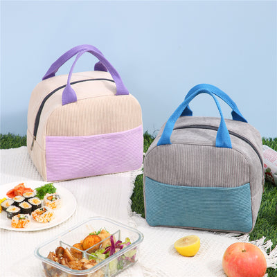 Corduroy Insulated Lunch Bag