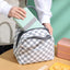 Waterproof Checkered Lunch Bag With Pockets