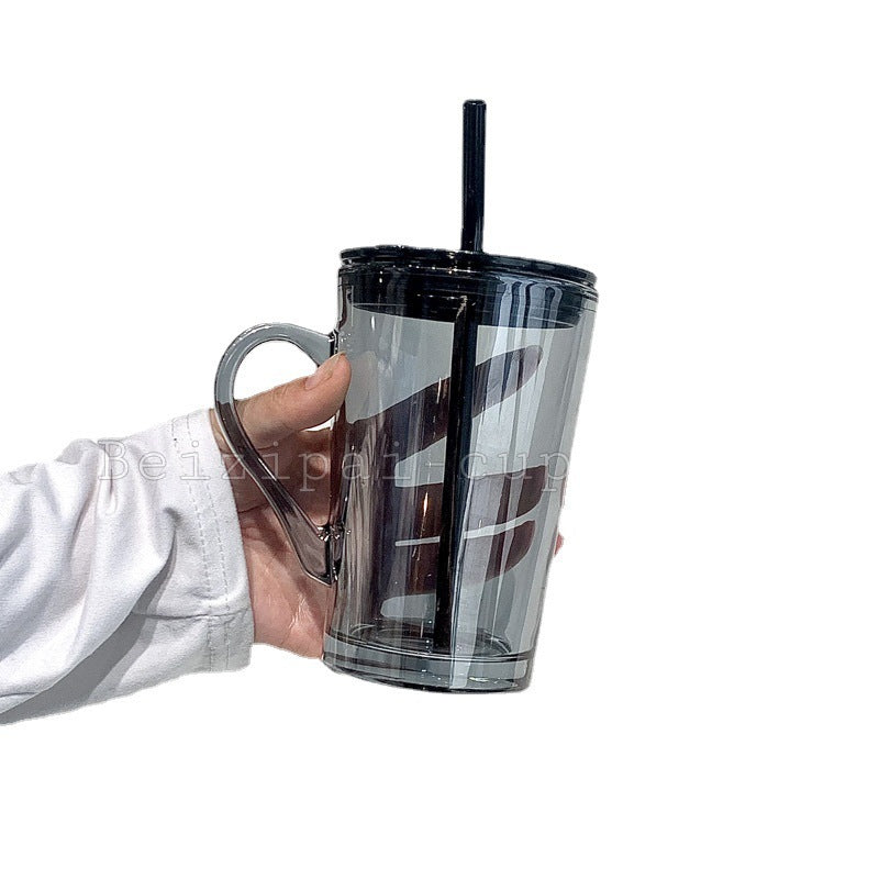 Glass Mug With Lid And Straw