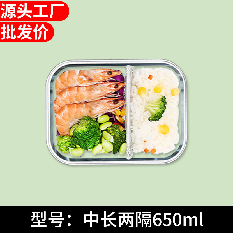 Microwave-Safe Glass Compartment Container