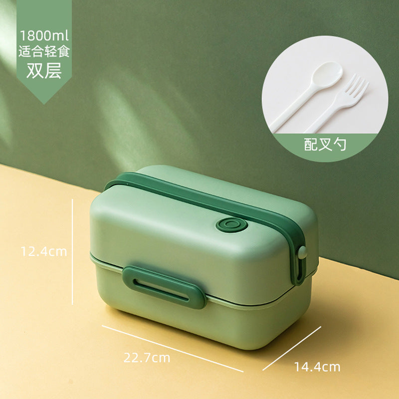 Minimalist Air-Tight Lunch Box With Cutlery And Stainless Steel Inner Compartment