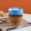 Silica Gel Glass Coffee Cup With Silica Strap Gripping Slanted Cap