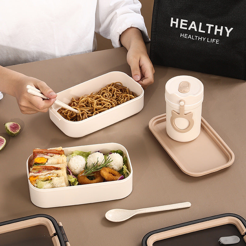 Double-Layer Compartmentalized Lunch Box