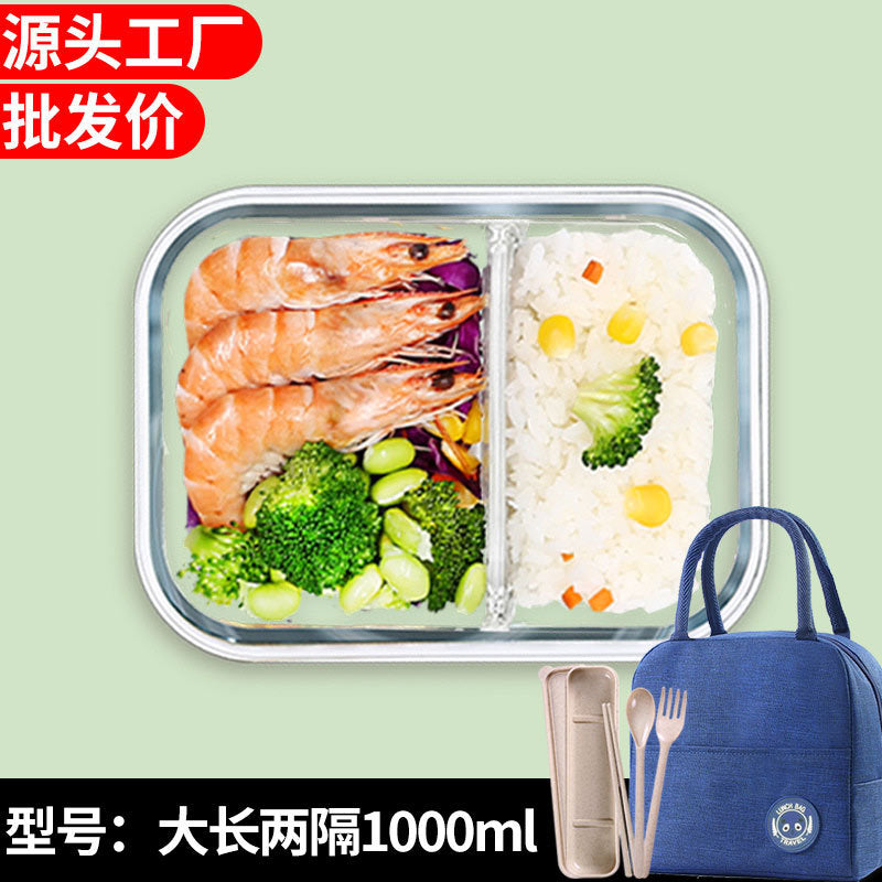 Microwave-Safe Glass Compartment Container