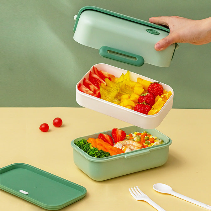 Minimalist Air-Tight Lunch Box With Cutlery And Stainless Steel Inner Compartment