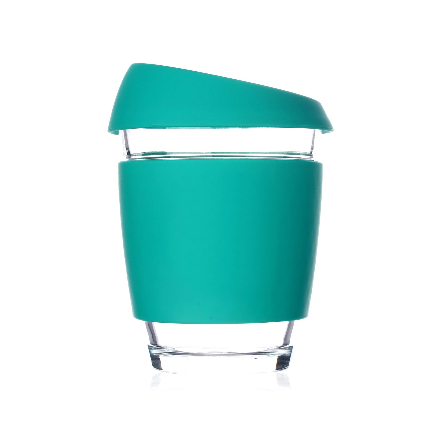 Silica Gel Glass Coffee Cup With Silica Strap Gripping Slanted Cap