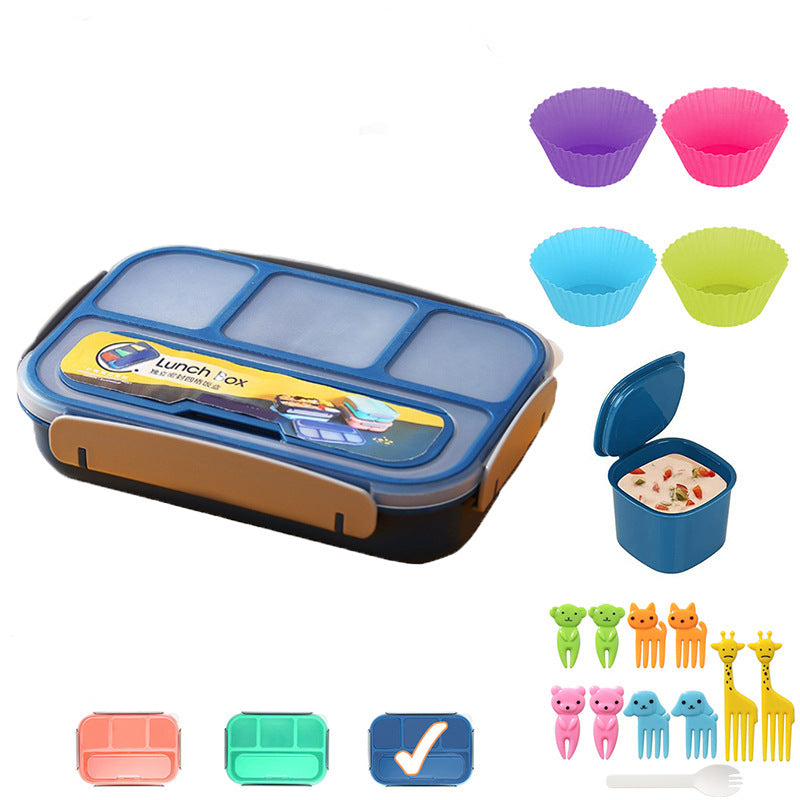 1.3L Four-Compartment Lunch Box With Spoon