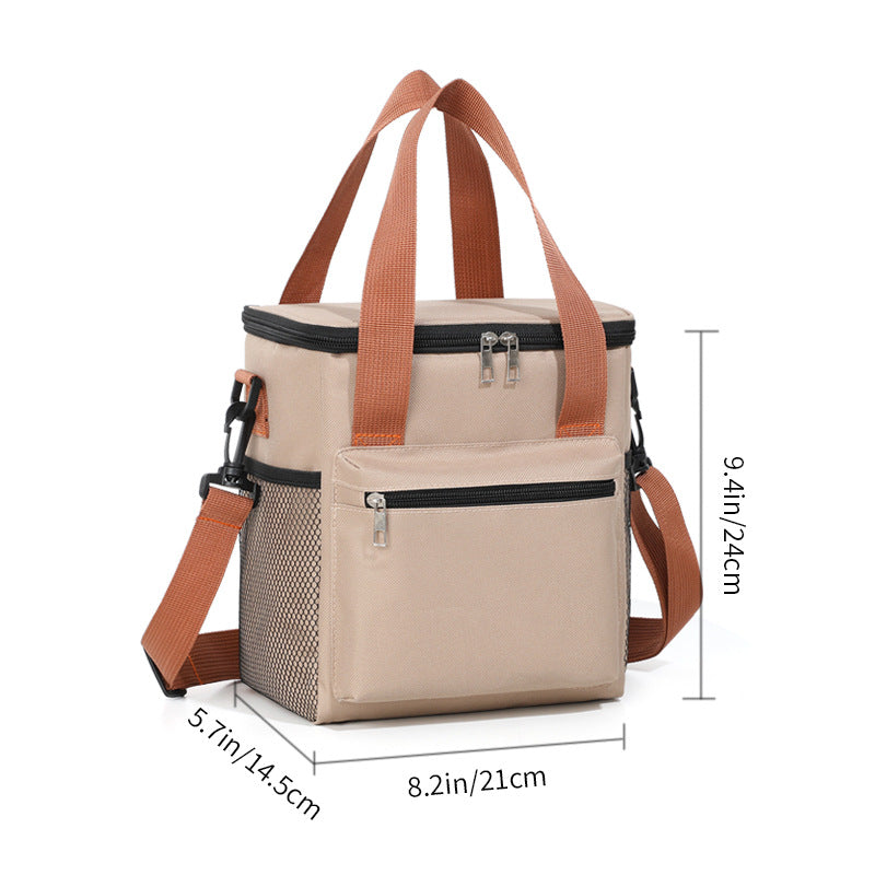 Brown Strap Bag Pack Lunch Bag