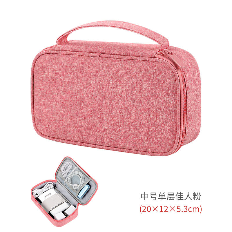 Electronics Travel Organizer Multifunctional For Flash Drive Cords Usb Drive Double Compartment