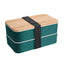Bamboo Lid Two Layer Bento Style Lunch Box With Cutleries