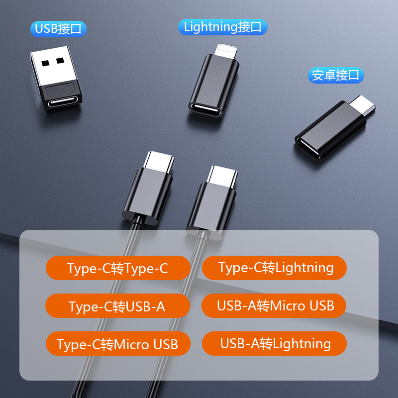 Multi-Functional Digital Storage Case, Usb-C To Lightning Converter Adapter & Usb-C To Usb-C Cable