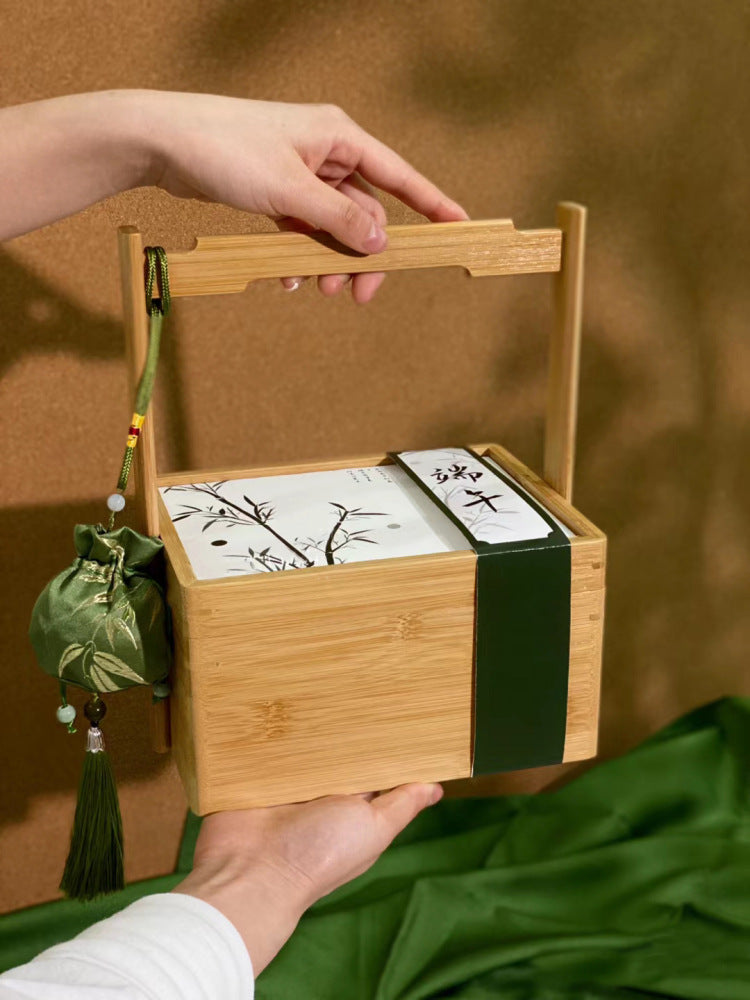 Bamboo And Wood Portable Gift Box