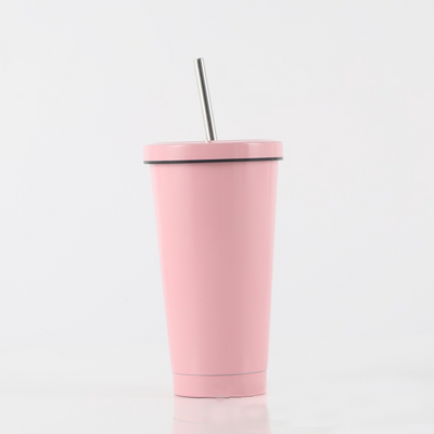 Diamond Stainless Steel Insulated Cup With Straw