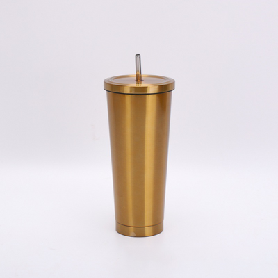 Diamond Stainless Steel Insulated Cup With Straw