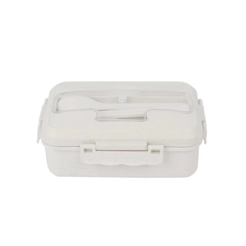 Wheat Straw Compartment Lunch Box With Utensils