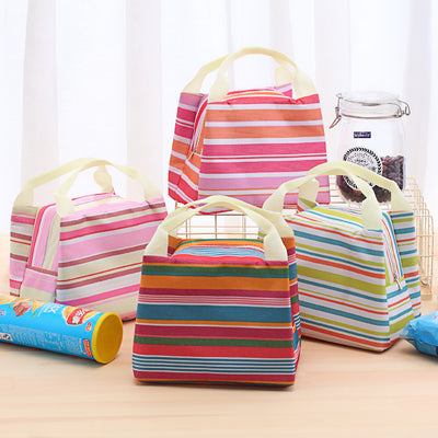 Multi-Coloured Stripes Lunch Bag