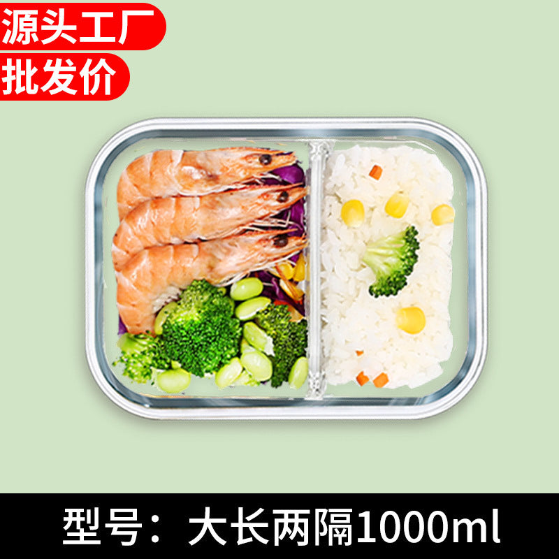 Microwave-Safe Glass Compartment Container